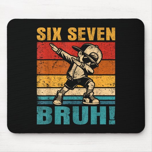 Six Seven Bruh Dabbing Boy Funny 67 Meme Gen Alpha Mousepad (Vorne)