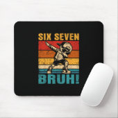 Six Seven Bruh Dabbing Boy Lustig 67 Meme Gen Alph Mousepad (Mit Mouse)