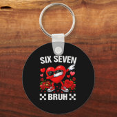 Six Seven Bruh Dabbing Heart Valentine Funny For G Schlüsselanhänger (Vorderseite)