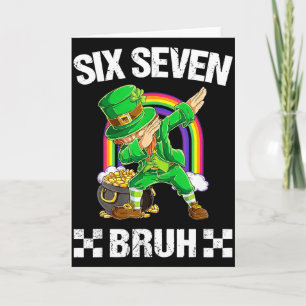 Six Seven Bruh Dabbing Leprechaun St Patricks Day Karte