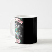 Six Seven Bruh Dabbing Raccoon Funny Christmas 6 7 Kaffeetasse (Vorderseite Links)