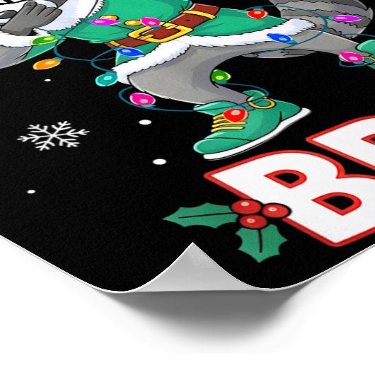 Six Seven Bruh Dabbing Raccoon Funny Christmas 6 7 Poster (Ecke)