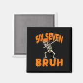 Six Seven Bruh Dabbing Skeleton Funny 67 Meme Hall Magnet (Vorderseite/Rückseite)