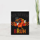 Six Seven Bruh Dabbing Turkey Thanksgiving 67 Meme Karte (Vorderseite)