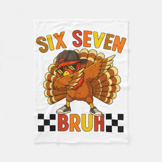 Six Seven Bruh Erntedankfest 67 Meme Truthahn Dabb Fleecedecke (Vorderseite)