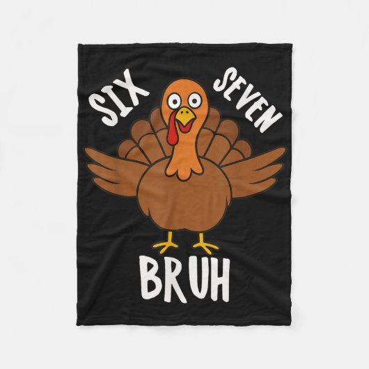 Six Seven Bruh Erntedankfest Truthahn 6 7 Meme Num Fleecedecke (Vorderseite)