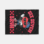 Six Seven Bruh Funny 67 Meme 6 7 Valentines Hearts Fleecedecke (Vorderseite (Horizontal))