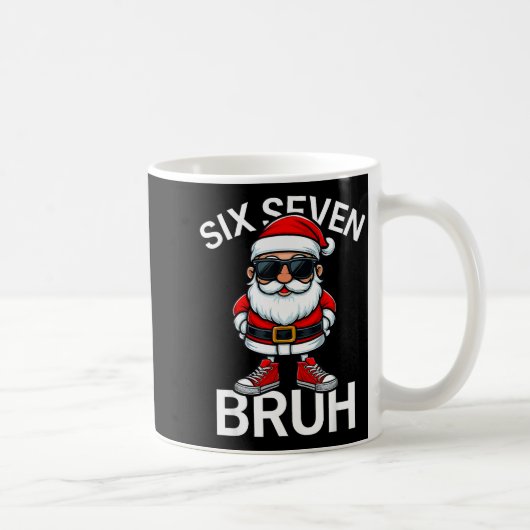 Six Seven Bruh Funny 67 Meme Christmas Santa Kaffeetasse (Rechts)