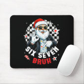 Six Seven Bruh Funny Checkered Cool Santa Claus Ro Mousepad (Mit Mouse)