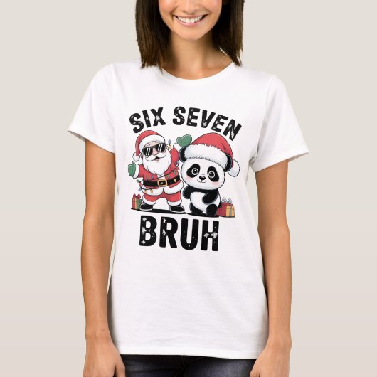 Six Seven Bruh Funny Christmas Shirt | Cool Santa (Vorderseite)