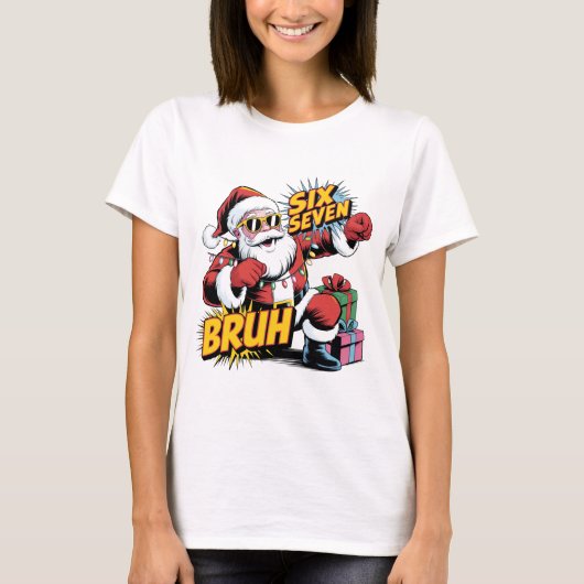 Six Seven Bruh Funny Christmas Shirt | Retro Pop A (Vorderseite)