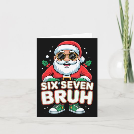 Six Seven Bruh Funny Santa Christmas 67 Gen Alpha Karte (Vorderseite)