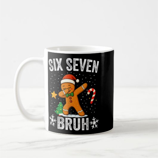 Six Seven Bruh Gingerbread Dabbing Funny Christmas Kaffeetasse (Links)