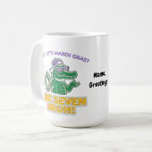Six Seven Bruh Mardi Gras Cool Gator Festival Kaffeetasse (Vorderseite Links)