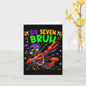 Six Seven Bruh Mardi Gras Dabbing Crawfish Men Wom Karte (Gelbe Blume)