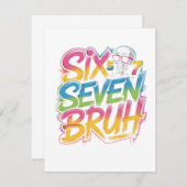six seven bruh mitteilungskarte (Vorne/Hinten)