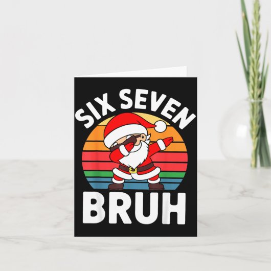 Six Seven Bruh Santa Dabbing Christmas Karte (Vorderseite)