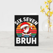 Six Seven Bruh Santa Dabbing Christmas  Karte (Gelbe Blume)