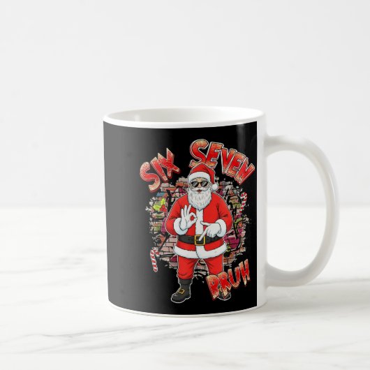 Six Seven Bruh Santa Funny 67 Six Seven Meme Chris Kaffeetasse (Rechts)