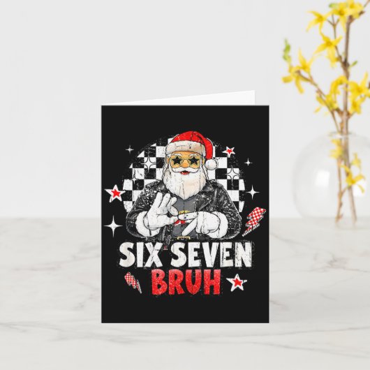 Six Seven Bruh Santa, Funny Six Seven Meme  Karte (Gelbe Blume)