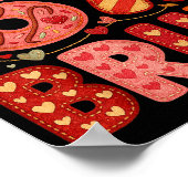 Six Seven Bruh Valentine Heart 67 Cute Kids Meme B Poster (Ecke)