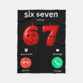 Six Seven Calling Meme Minimalist Trendy Phone Scr Fleecedecke (Vorderseite)