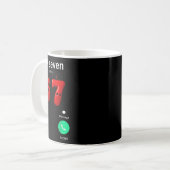 Six Seven Calling Meme Minimalist Trendy Phone Scr Kaffeetasse (Vorderseite Links)