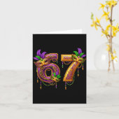 Six Seven Carnaval Festival 67 Meme Funny Mardi Gr Karte (Gelbe Blume)