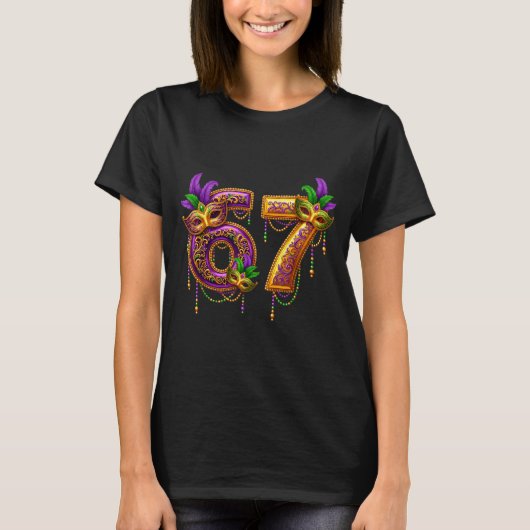 Six Seven Carnaval Festival 67 Meme Funny Mardi Gr T-Shirt (Vorderseite)