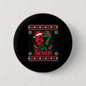 Six Seven Christmas 6 7 Ugly Christmas Sweater Boy Button (Vorderseite)