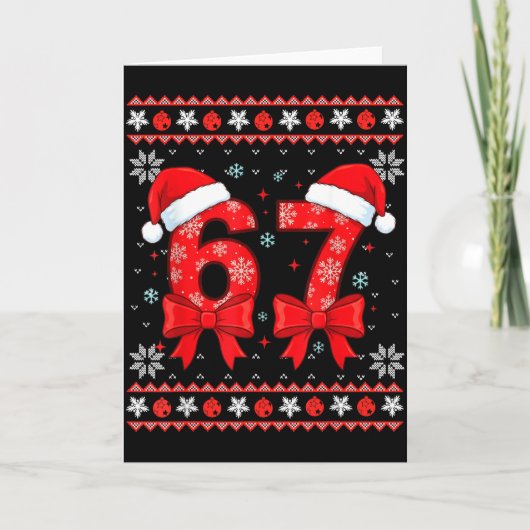 Six Seven Christmas 6 7 Ugly Christmas Sweater Boy Karte (Vorderseite)