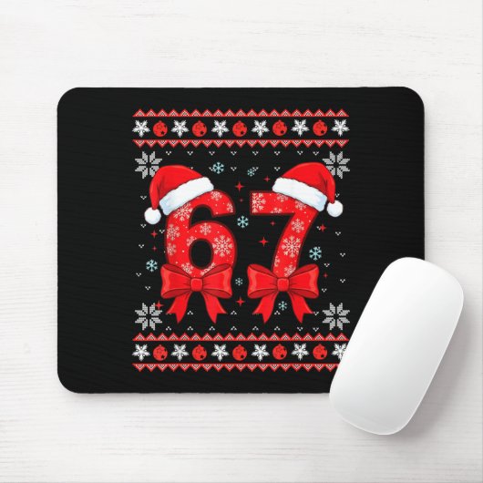 Six Seven Christmas 6 7 Ugly Christmas Sweater Boy Mousepad (Mit Mouse)