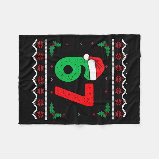 Six Seven Christmas 6 7 Ugly Christmas Sweater  Fleecedecke (Vorderseite (Horizontal))