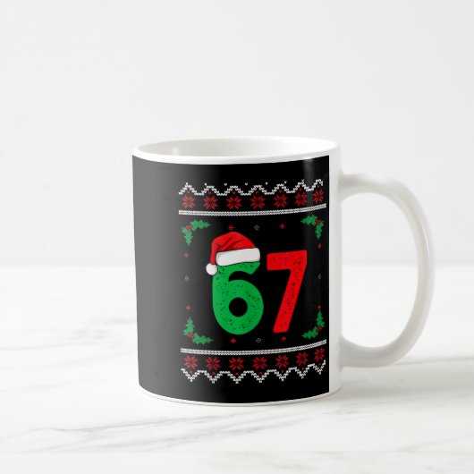 Six Seven Christmas 6 7 Ugly Christmas Sweater Kaffeetasse (Rechts)