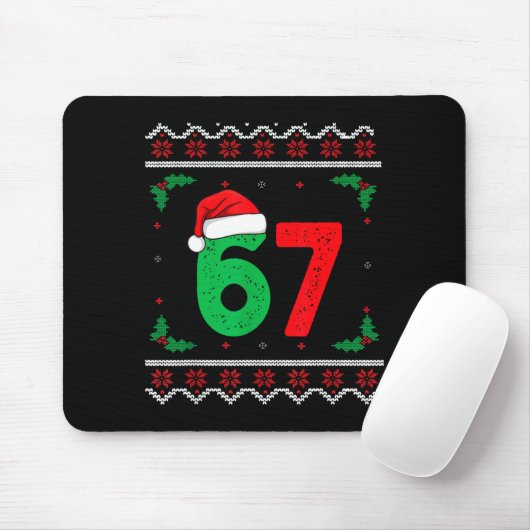 Six Seven Christmas 6 7 Ugly Christmas Sweater Mousepad (Mit Mouse)