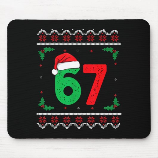 Six Seven Christmas 6 7 Ugly Christmas Sweater Mousepad (Vorne)