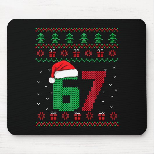 Six Seven Christmas 6 7 Ugly Christmas Sweater  Mousepad (Vorne)