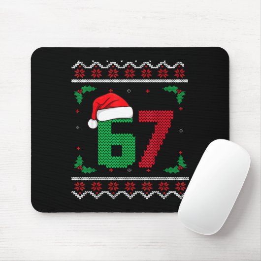 Six Seven Christmas 6 7 Ugly Christmas Sweater Mousepad (Mit Mouse)