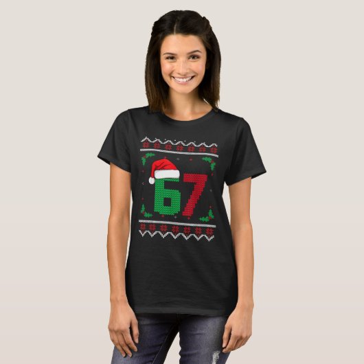 Six Seven Christmas 6 7 Ugly Christmas Sweater T-Shirt (Vorne ganz)