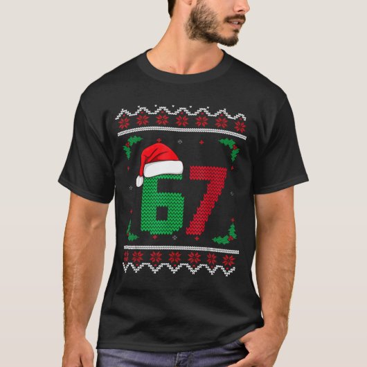 Six Seven Christmas 6 7 Ugly Christmas Sweater T-Shirt (Vorderseite)