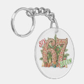 Six Seven Christmas Brain Rot Schlüsselanhänger (Vorderseite links)