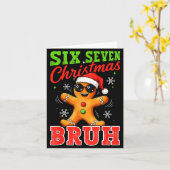 Six Seven Christmas Bruh Funny Gingerbread 6 7 Xma Karte (Gelbe Blume)
