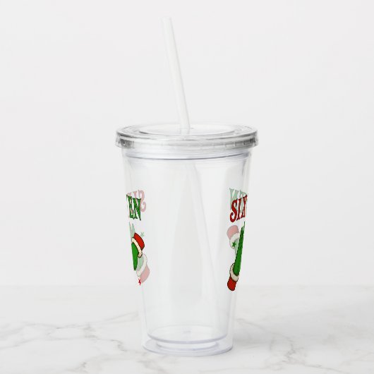 Six Seven Christmas Hands Meme Acryltrinkbecher (Links)