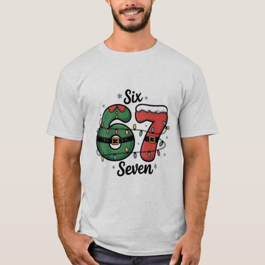 Six Seven Christmas Meme Funny Pop Culture T-Shirt (Vorderseite)