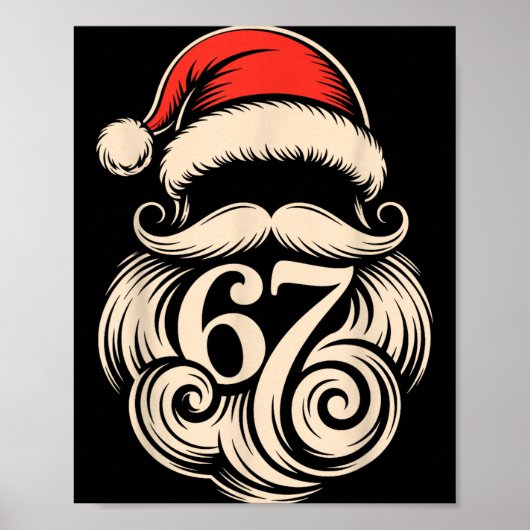 Six Seven Christmas Santa Meme 6 7 Holiday Humor D Poster (Vorne)