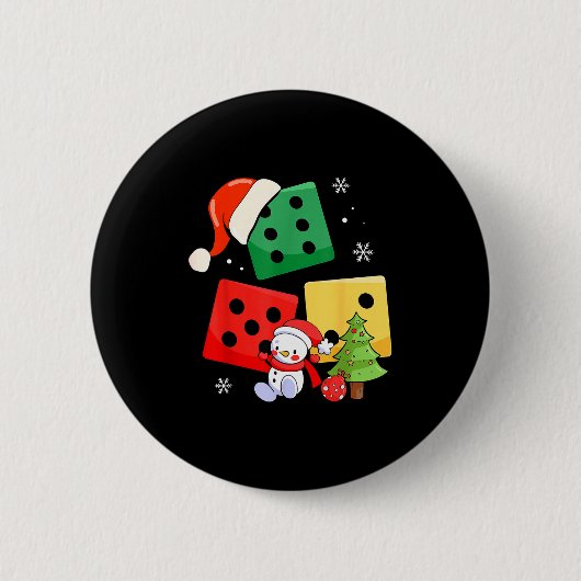 Six Seven Christmas Three Dice Santa Hat 67 Meme  Button (Vorderseite)