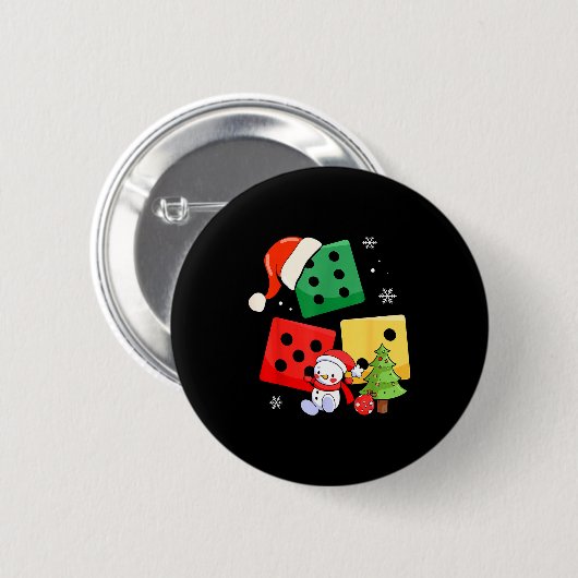 Six Seven Christmas Three Dice Santa Hat 67 Meme  Button (Vorne & Hinten)