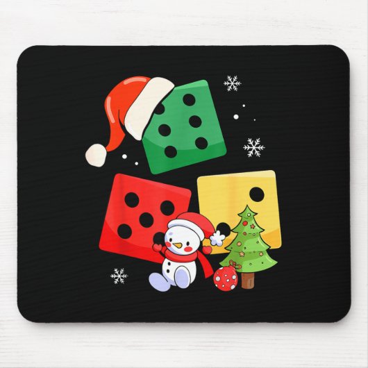 Six Seven Christmas Three Dice Santa Hat 67 Meme Mousepad (Vorne)