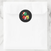 Six Seven Christmas Three Dice Santa Hat 67 Meme  Runder Aufkleber (Tasche)