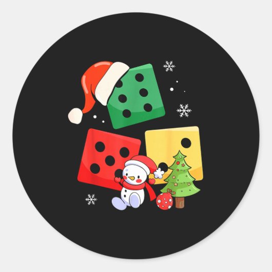 Six Seven Christmas Three Dice Santa Hat 67 Meme  Runder Aufkleber (Vorderseite)